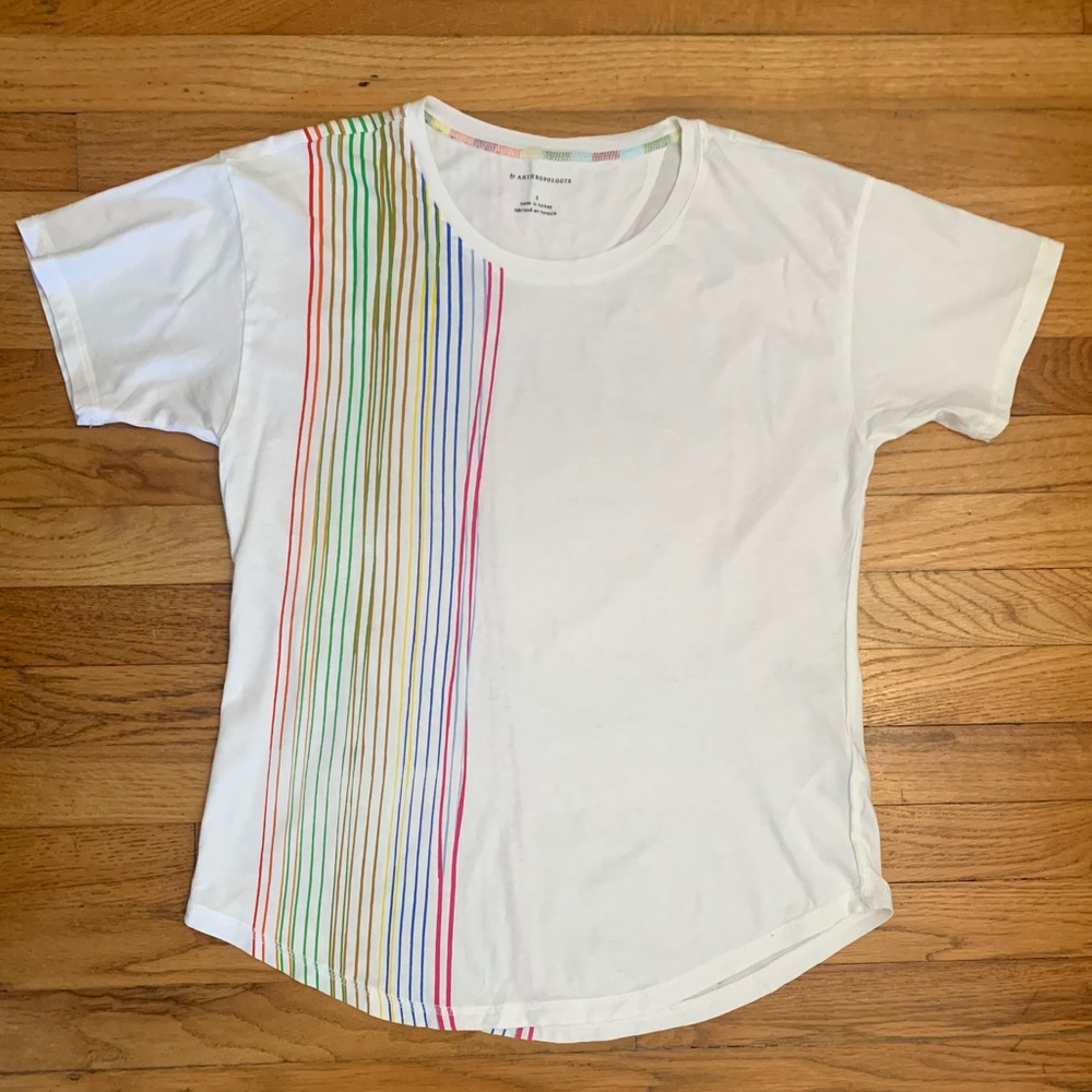 NWOT Rainbow Stripe Tee - Picture 6 of 13